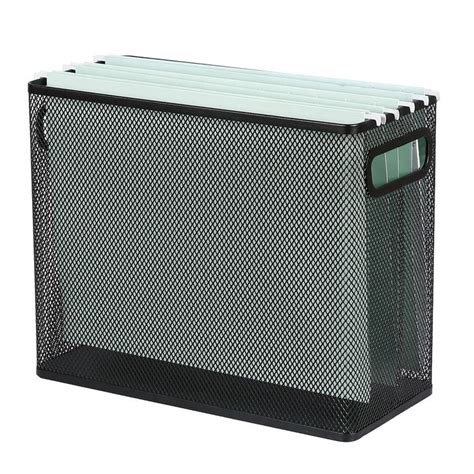 Mesh Hanging File Box Black 